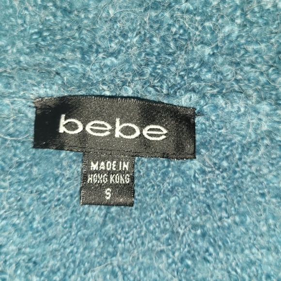 BEBE Chunky cardigan sweater Teal blue Size S - Picture 4 of 6